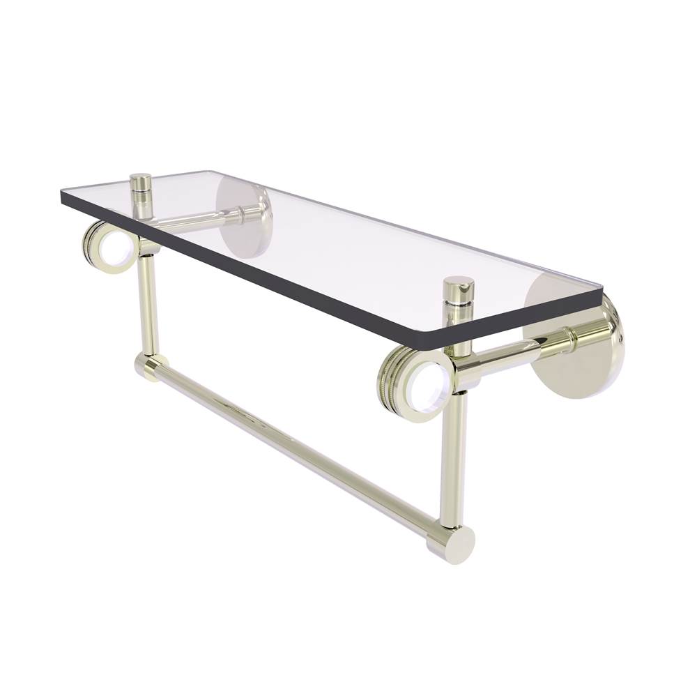 Allied Brass Clearview Collection 16 Inch Glass Shelf with Towel Bar and Dotted Accents