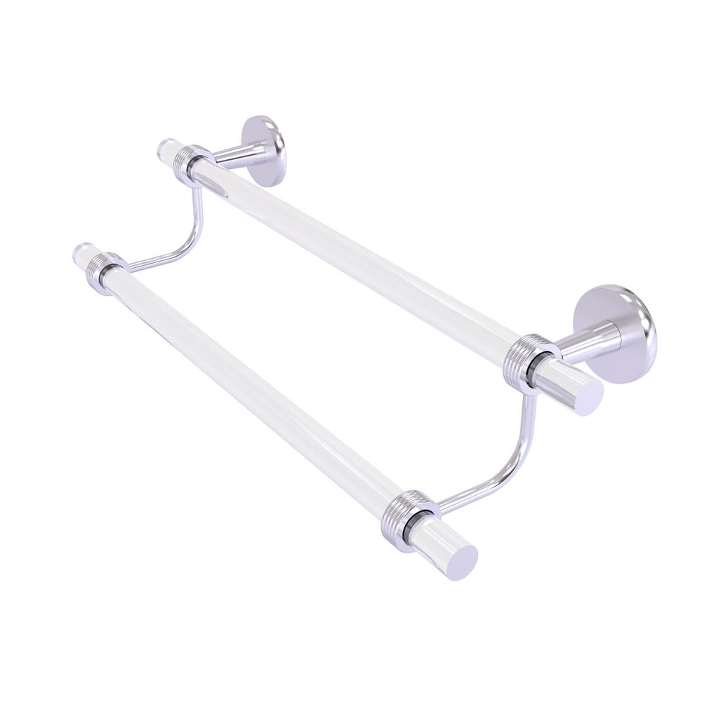 Allied Brass Clearview Collection 24 Inch Double Towel Bar with Groovy Accents