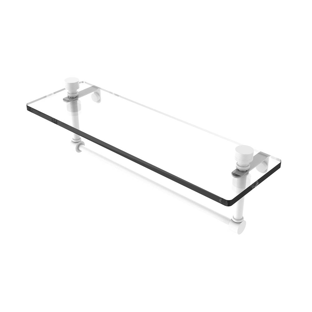 Allied Brass Foxtrot 16 Inch Glass Vanity Shelf with Integrated Towel Bar