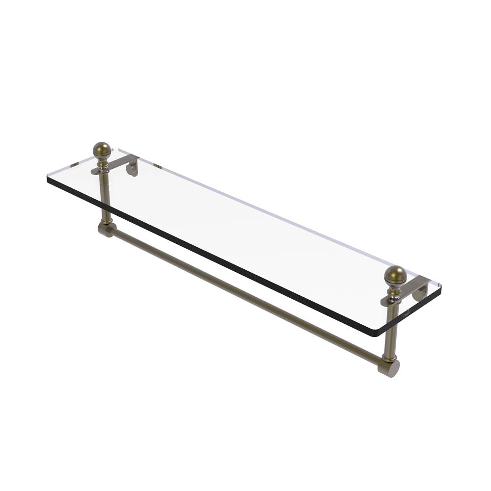 Allied Brass Mambo 22 Inch Glass Vanity Shelf with Integrated Towel Bar