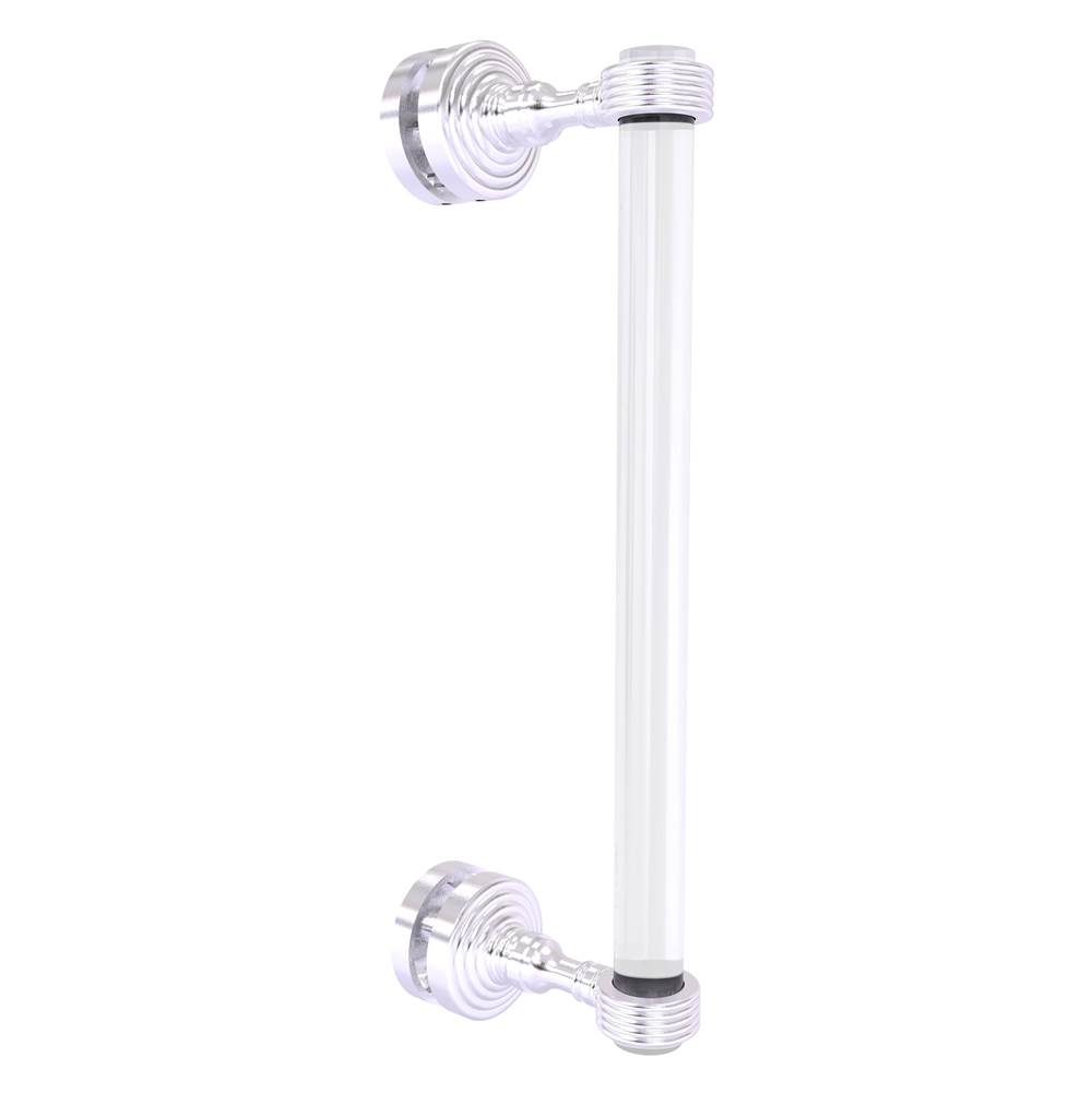 Allied Brass Pacific Grove Collection 12 Inch Single Side Shower Door Pull with Grooved Accents - Satin Chrome