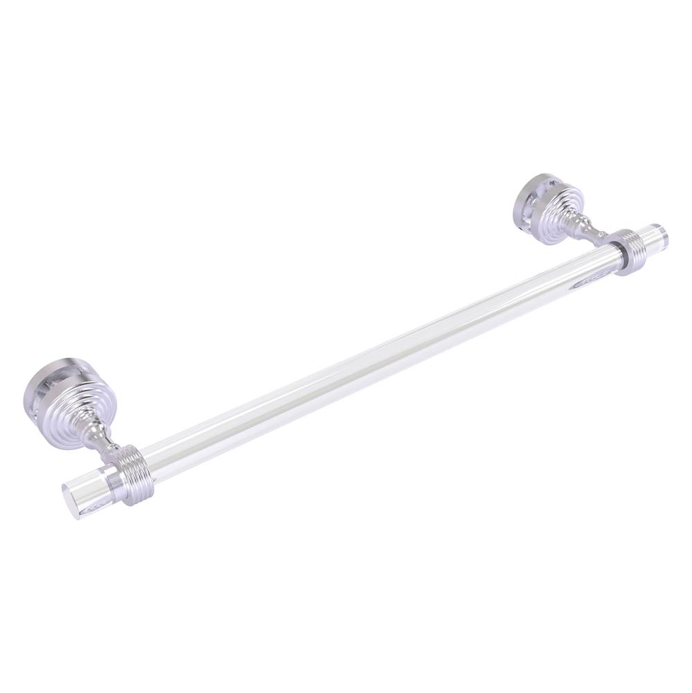 Allied Brass Pacific Grove Collection 18 Inch Shower Door Towel Bar with Grooved Accents - Satin Chrome