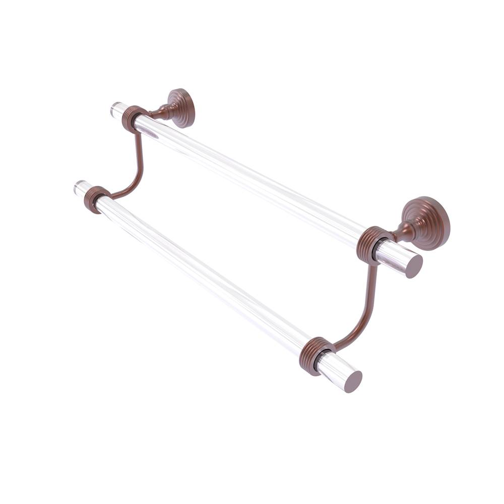 Allied Brass Pacific Grove Collection 24 Inch Double Towel Bar with Groovy Accents