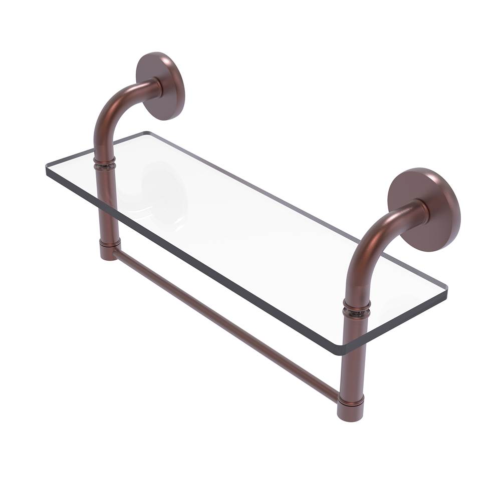 Allied Brass Remi Collection 16 Inch Glass Vanity Shelf with Integrated Towel Bar
