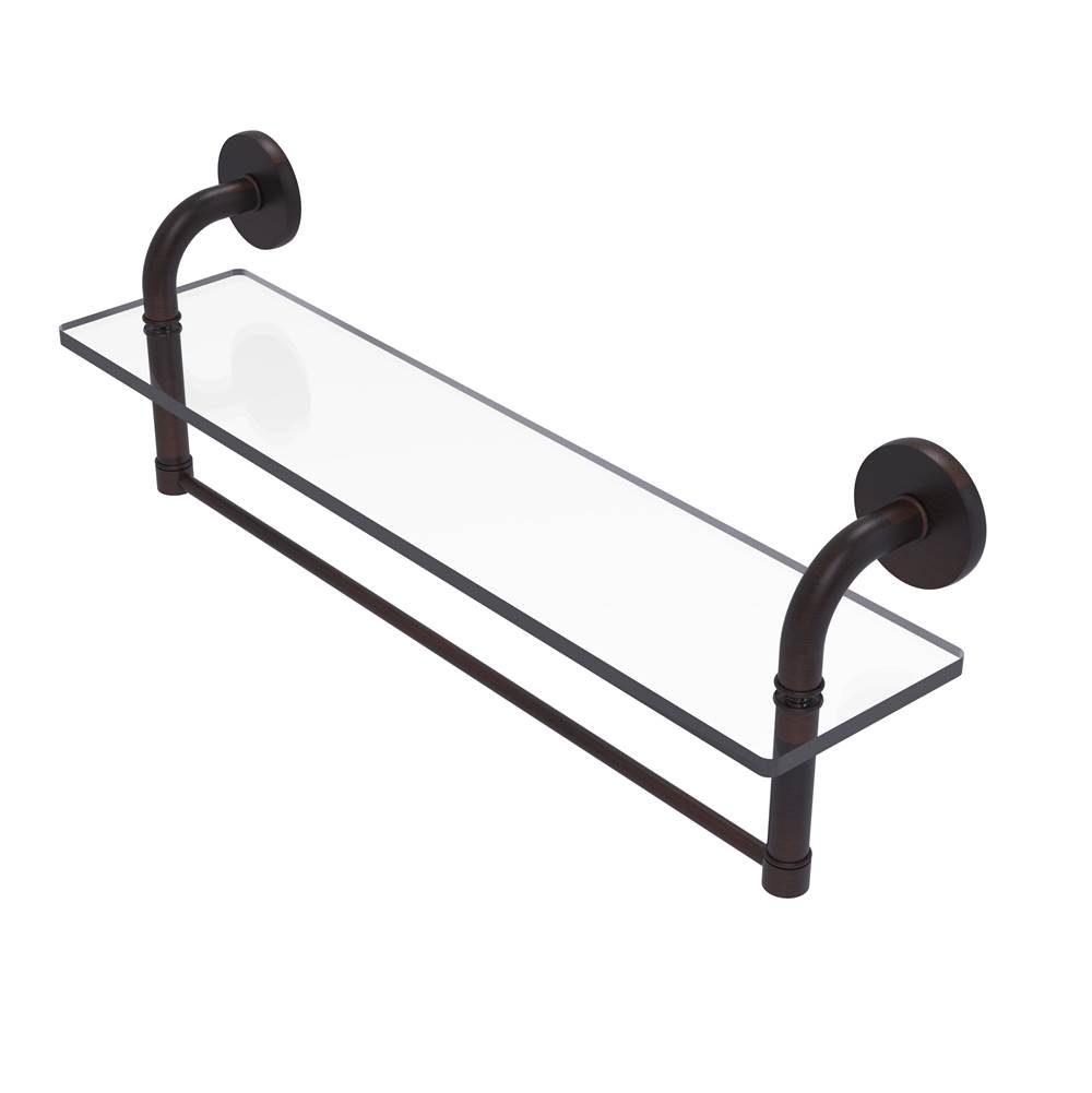 Allied Brass Remi Collection 22 Inch Glass Vanity Shelf with Integrated Towel Bar