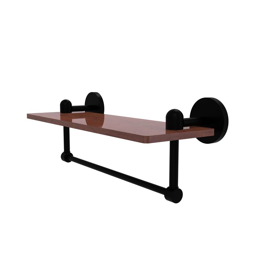 Allied Brass Tango Collection 16 Inch Solid IPE Ironwood Shelf with Integrated Towel Bar