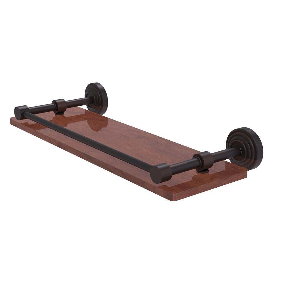 Allied Brass Waverly Place Collection 16 Inch Solid IPE Ironwood Shelf with Gallery Rail
