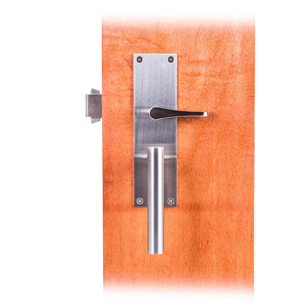 Accurate Lock And Hardware Entry Set for 1 3/4 in. thick doors; includes: 9100SDL Sliding Door Lock, 7200LD-C outside escutcheon with lever, 7200L-T inside escutcheon with lever