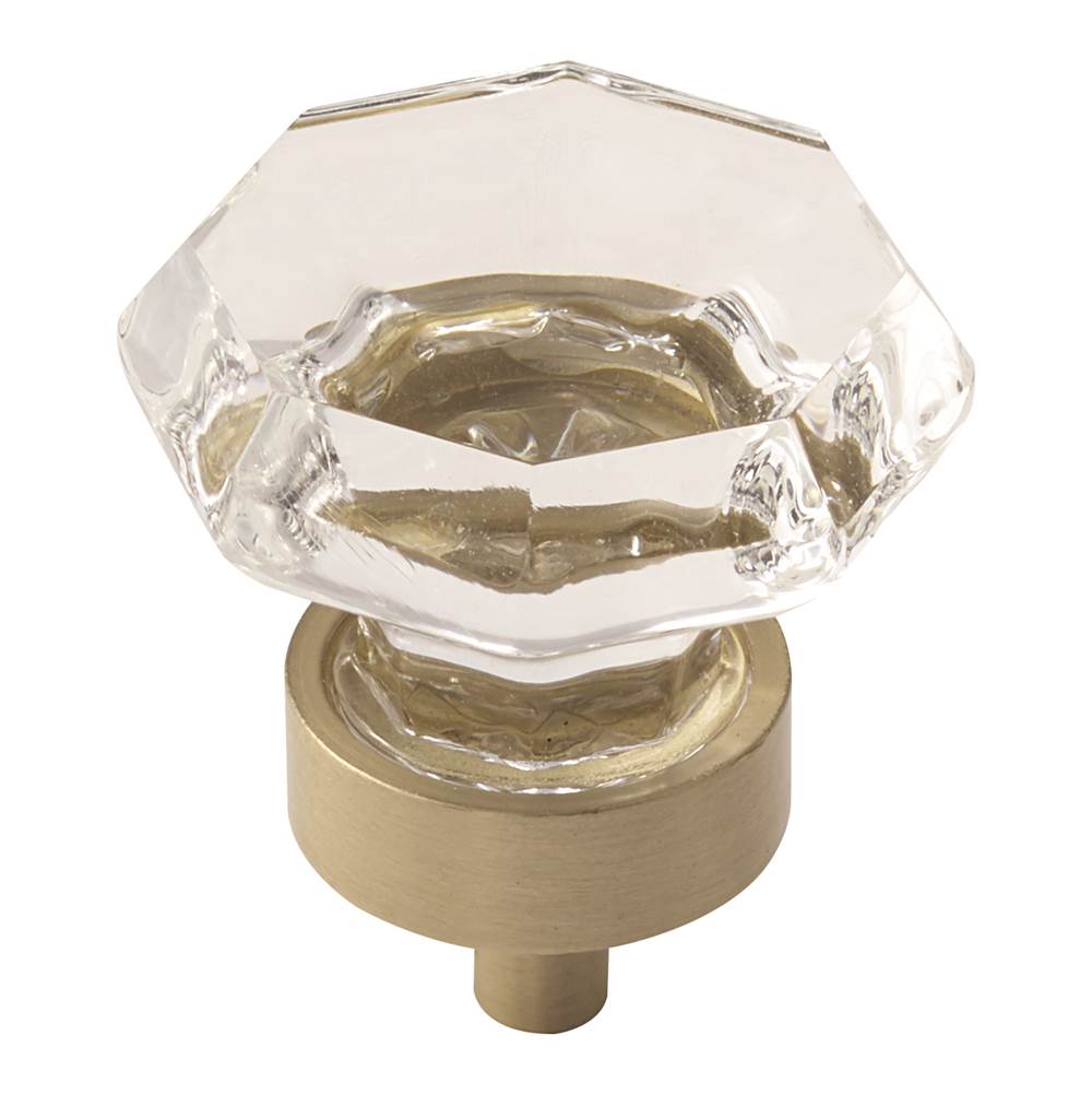 Amerock Traditional Classics 1-5/16 in (33 mm) Diameter Clear/Golden Champagne Cabinet Knob