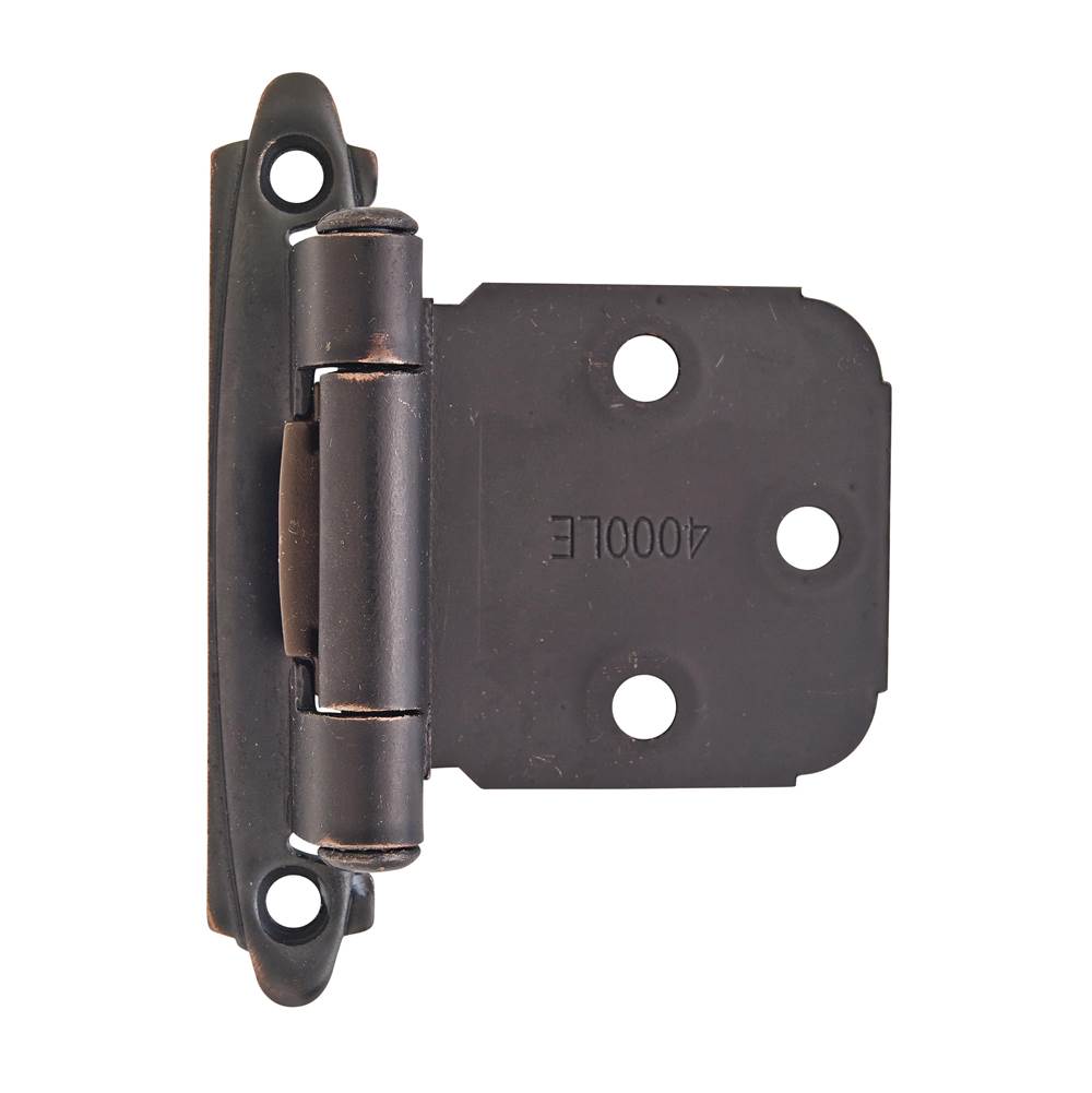 Amerock Variable Overlay Self-Closing, Face Mount Oil-Rubbed Bronze Hinge - 2 Pack