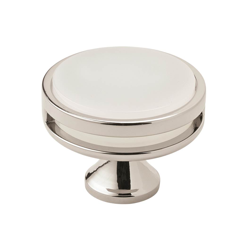 Amerock Oberon 1-3/4 in (44 mm) Diameter Polished Nickel/Frosted Cabinet Knob