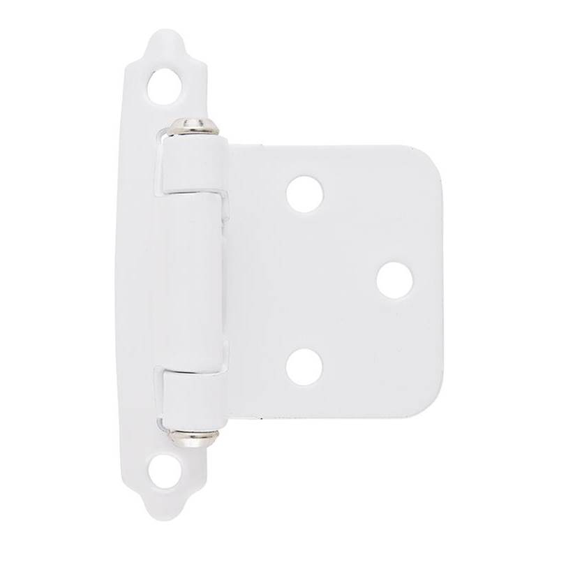 Amerock Variable Overlay Self-Closing, Face Mount White Hinge - 2 Pack