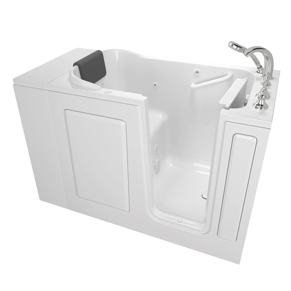 American Standard Gelcoat Premium Series 28 x 48-Inch Walk-in Tub With Whirlpool System - Right-Hand Drain With Faucet