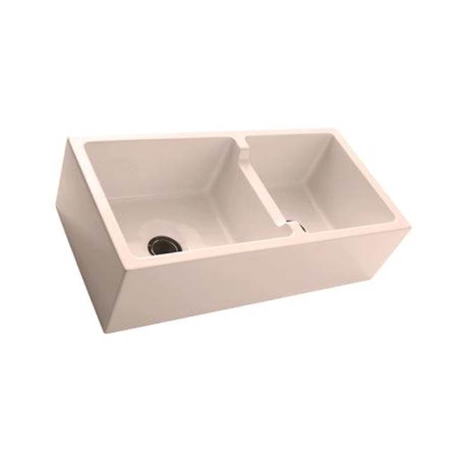Barclay Maura 36'' Double Bowl Low-Divide Farmer Sink, Bisque