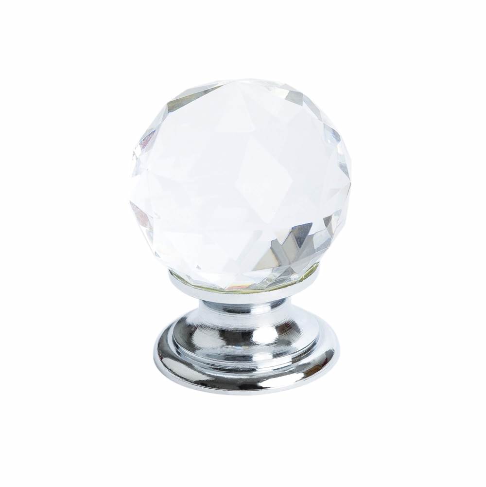 Berenson Europa Faceted Crystal Polished Chr Knob