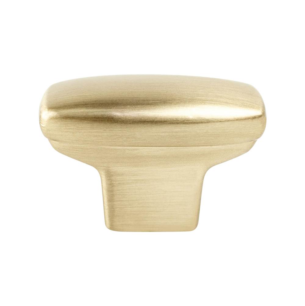 Berenson Transitional Advantage One Champagne Rounded Rectangle Knob  -This knob has a tooth on the bottom.