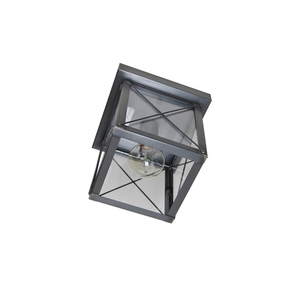 Brass Traditions Small Square One Light Flush Mount Lantern with optional X wire pattern