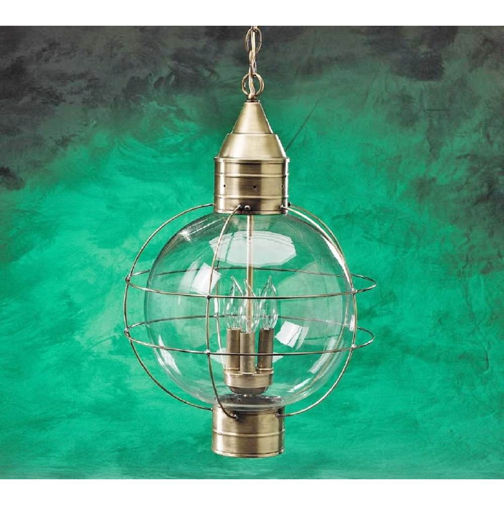 Brass Traditions Extra Large Hanging Onion Lantern Three Light Optic Globe
