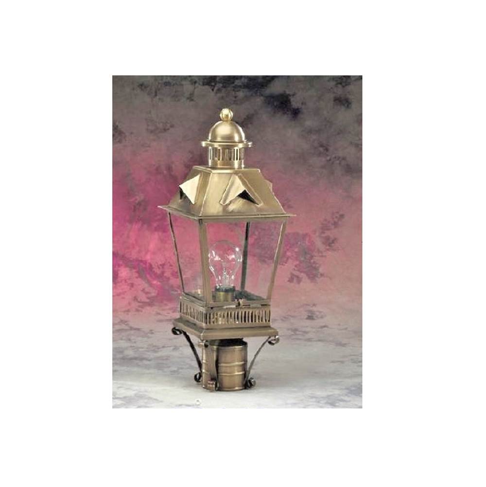 Brass Traditions Medium Tudor Style Peak Detail One Light Post Lantern