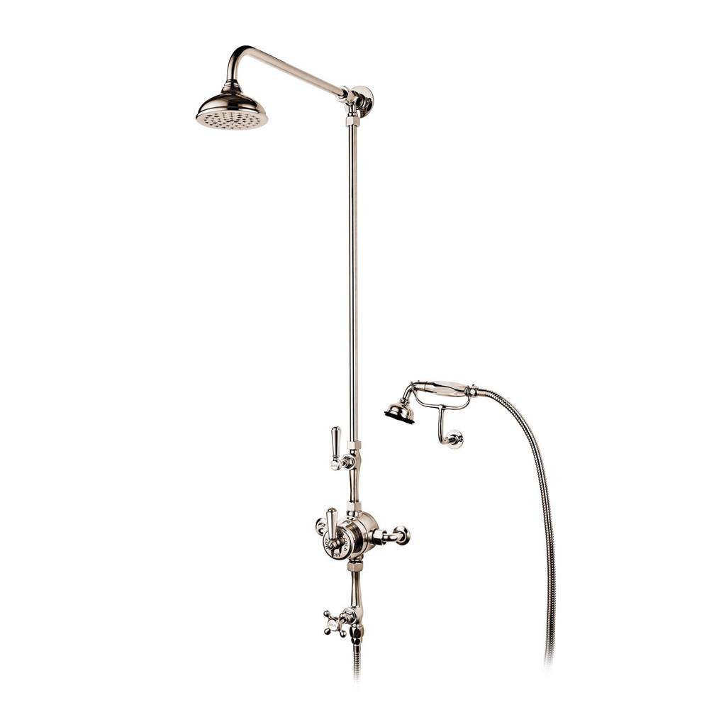 Barber Wilsons And Company 1890''S Exposed Dual Thermostatic Shower With Handspray On Cradle With 5'' Rain Head With Metal Lever And Buttons And Spray
