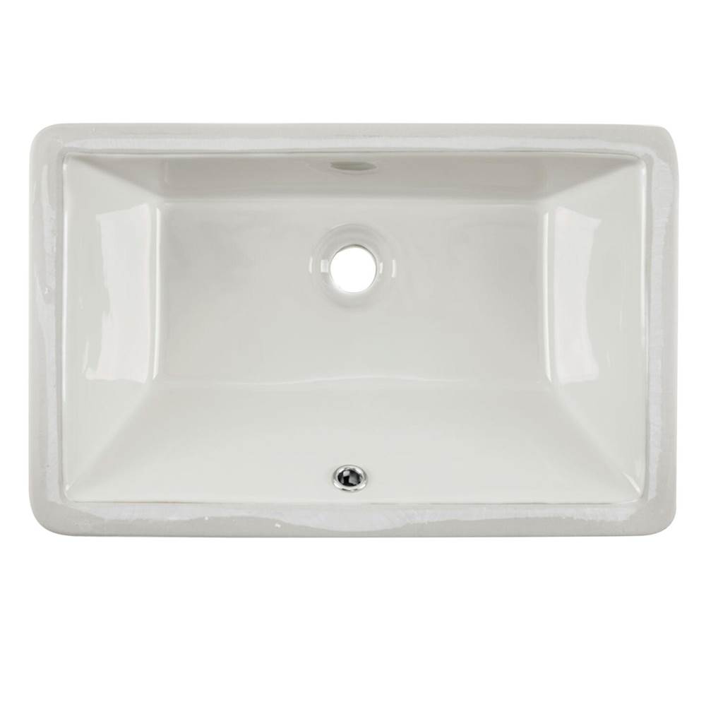 Cahaba Designs Undermount 21 in. Glazed Porcelain Trough Bathroom Sink in Biscuit