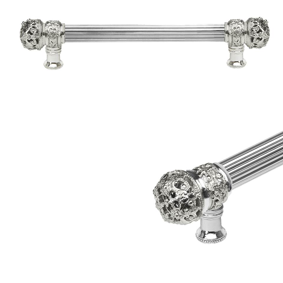 Carpe Diem Hardware Juliane Grace 9'' O.C. (Approximately) With 5/8'' Reeded Center Long Pull Small Finial In Platinum.