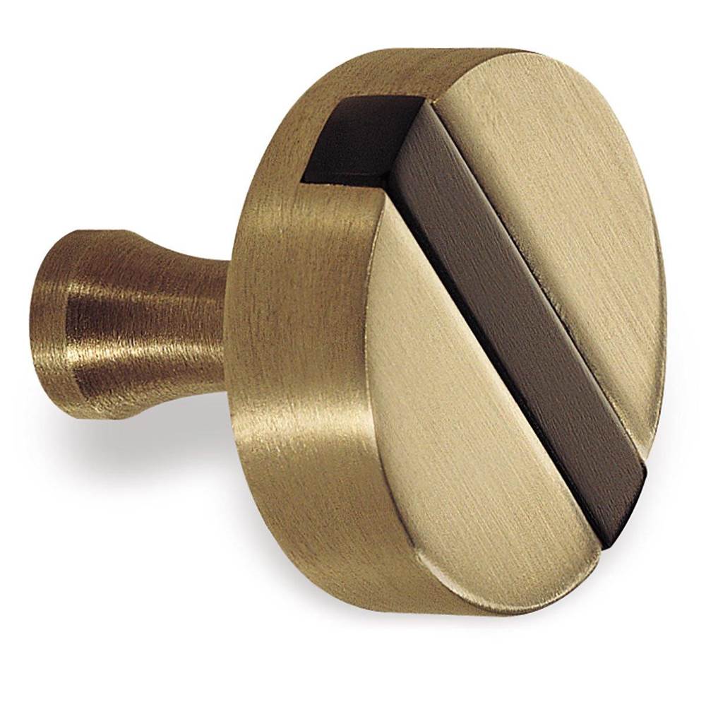 Colonial Bronze Top Striped Cabinet Knob Hand Finished in Satin Black and Polished Bronze
