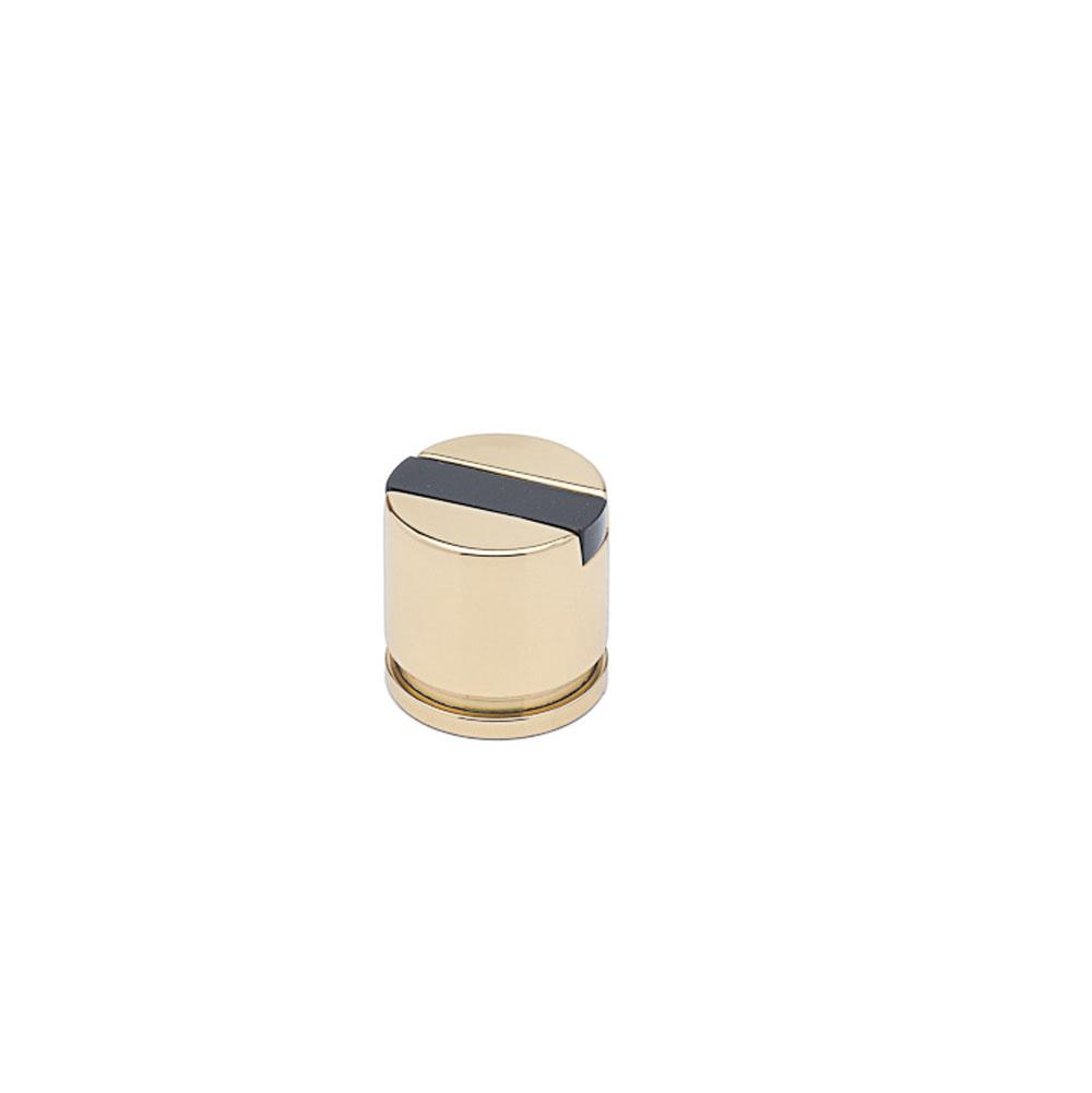 Colonial Bronze Top Striped Cabinet Knob Hand Finished in Polished Chrome and Matte Satin Black