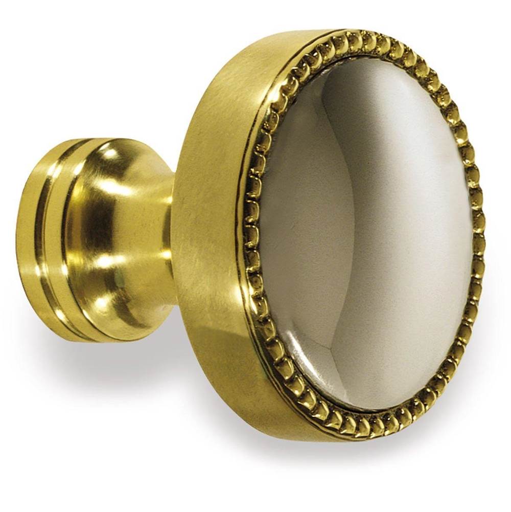 Colonial Bronze Cabinet Knob Hand Finished in Matte Satin Brass and Matte Satin Black