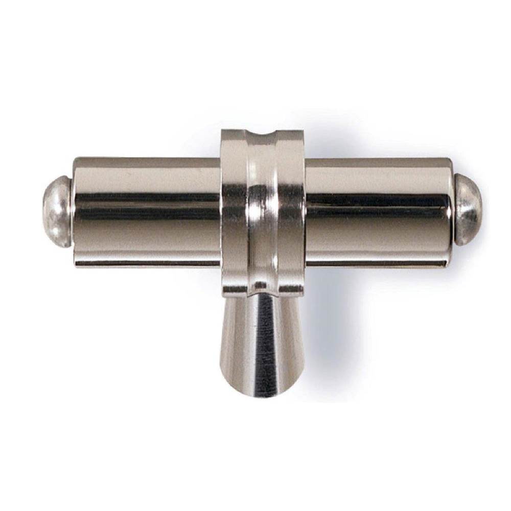 Colonial Bronze Adjustable T Cabinet Knob Hand Finished in Satin Chrome and Polished Brass
