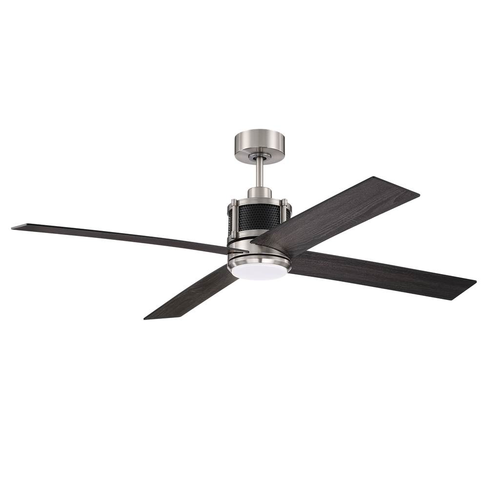 Craftmade 56'' Gregory Fan, Brushed Nickel and Flat Black Finish, Blades Included