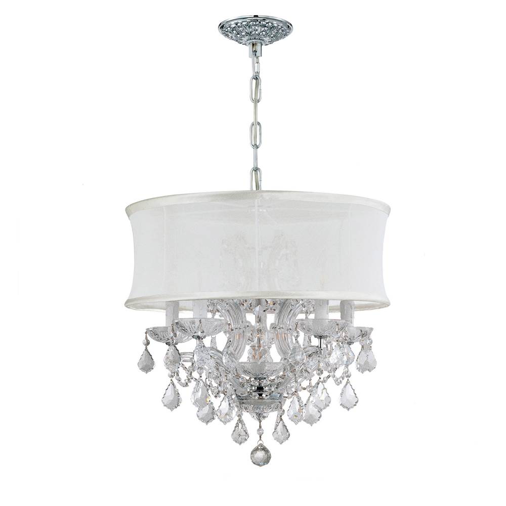 Crystorama Brentwood 6 Light Crystal Polished Chrome Drum Shade Mini Chandelier