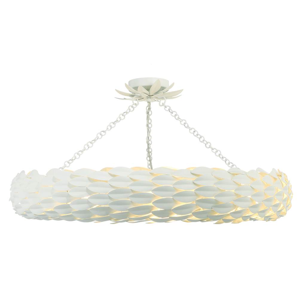 Crystorama Broche 8 Light Matte White Ceiling Mount
