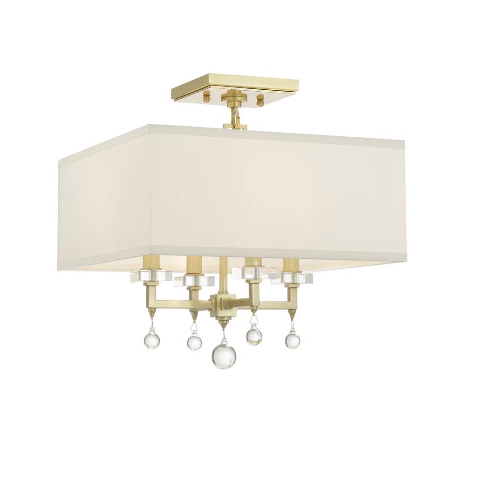 Crystorama Paxton 4 Light Aged Brass Ceiling Mount