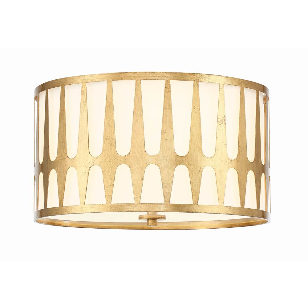 Crystorama Royston 3 Light Antique Gold Ceiling Mount