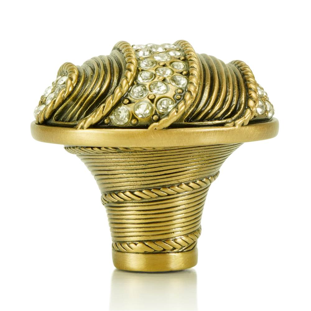 Edgar Berebi Waldorf Knob; Clear Crystal Museum Gold Finish