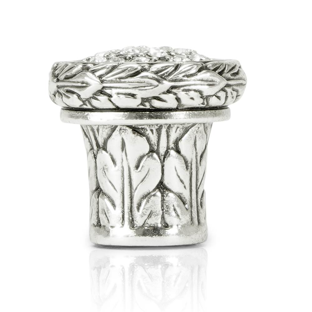 Edgar Berebi Nantucket Jewel Mini Knob; Clear Crystal Burnish Silver Finish