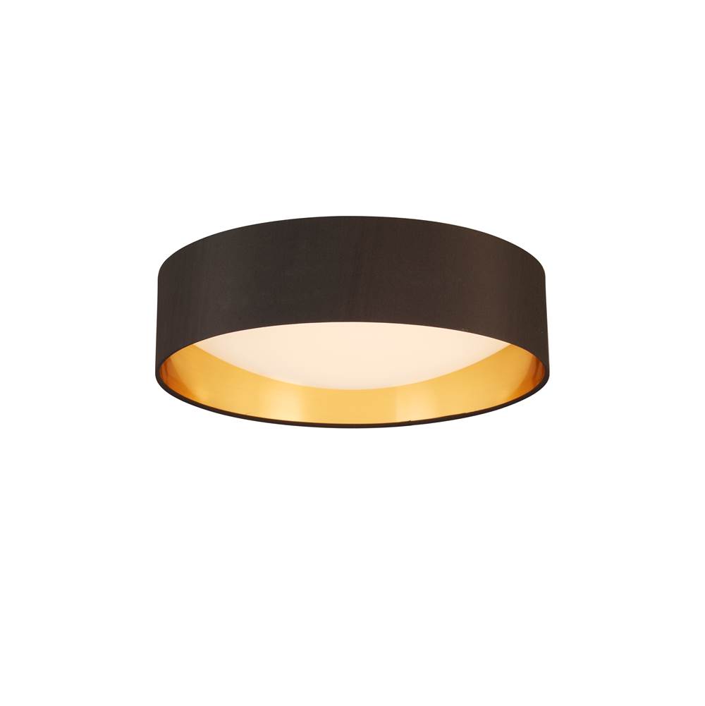 Eglo LED Ceiling Light -  16'' black exterior and Gold Interior fabric Shade w/ acrylic diffuser