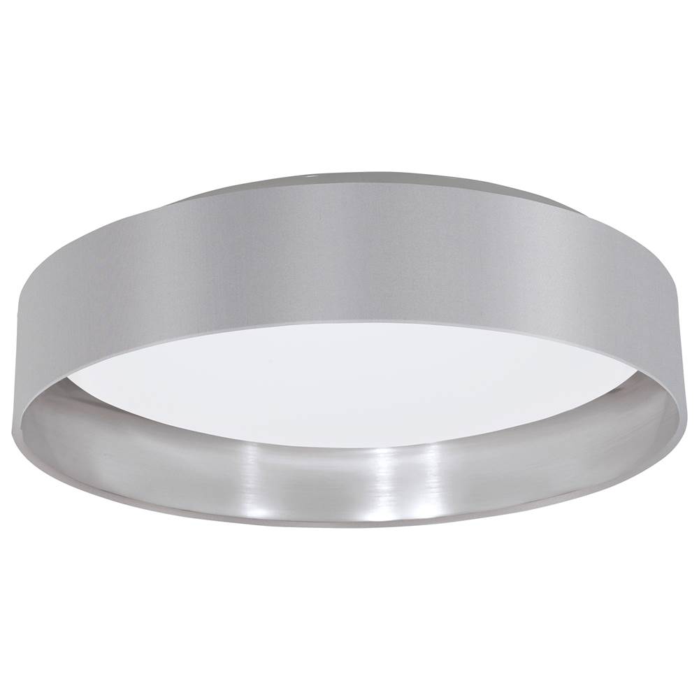 Eglo 1x18W LED Ceiling Light w/ Grey & Sliver Finish & White Plastic Diffuser