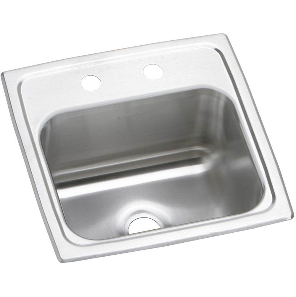 Elkay Celebrity Stainless Steel 15'' x 15'' x 6-1/8'', MR2-Hole Single Bowl Drop-in Bar Sink