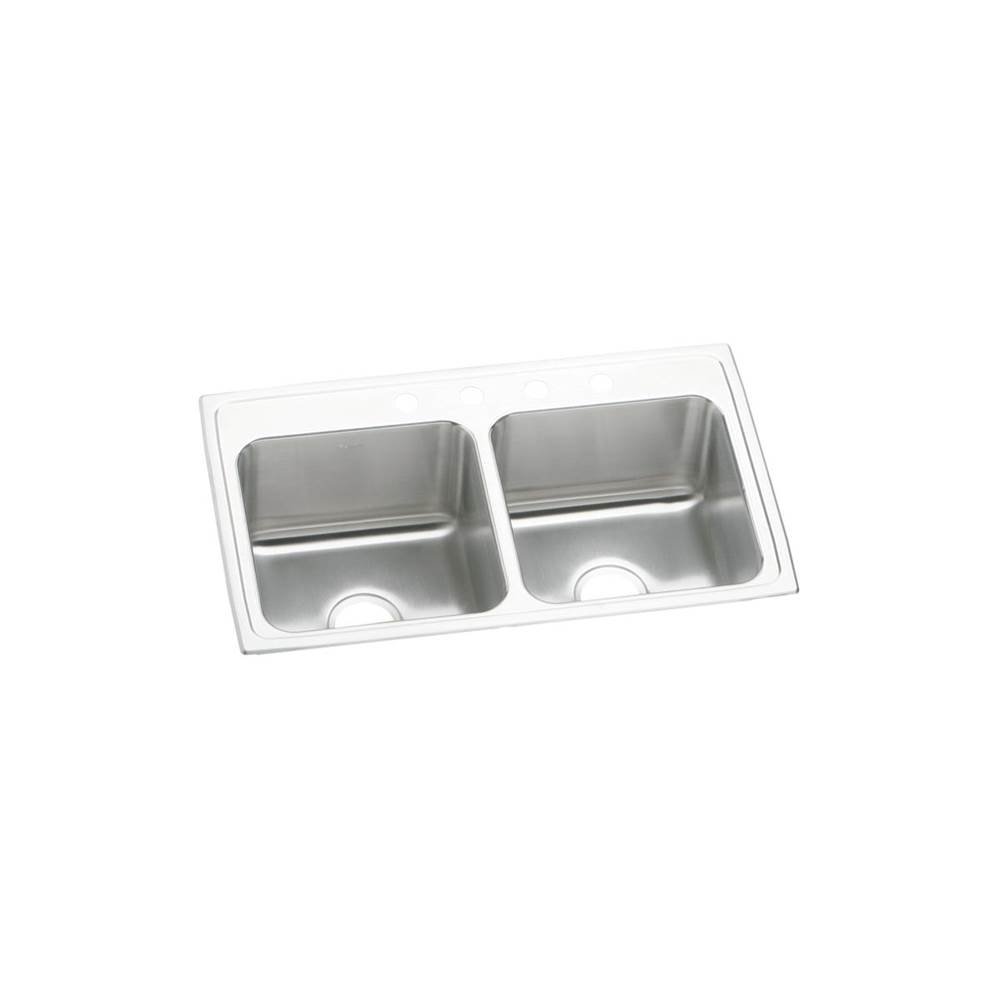 Elkay Lustertone Classic Stainless Steel 33'' x 19-1/2'' x 10-1/8'', Equal Double Bowl Drop-in Sink
