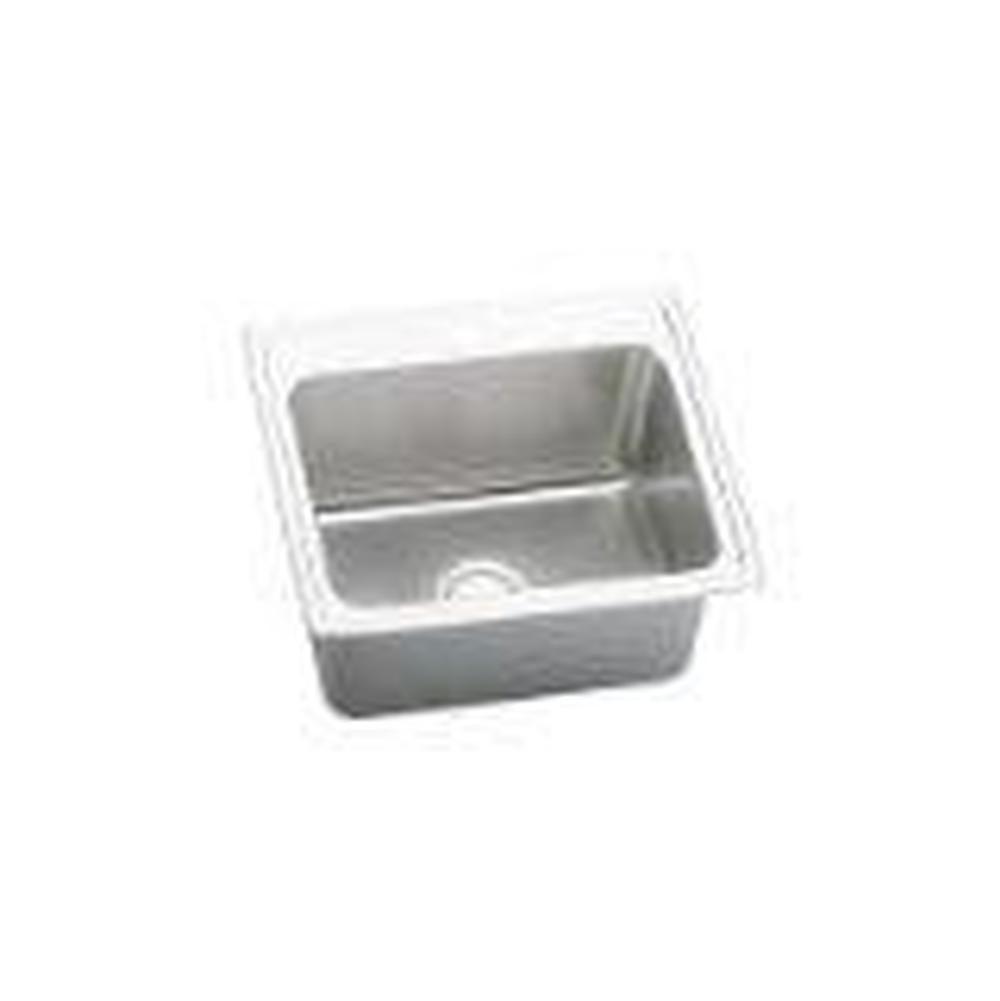 Elkay Lustertone Classic Stainless Steel 25'' x 22'' x 10-3/8'', Single Bowl Drop-in Sink with Quick-clip