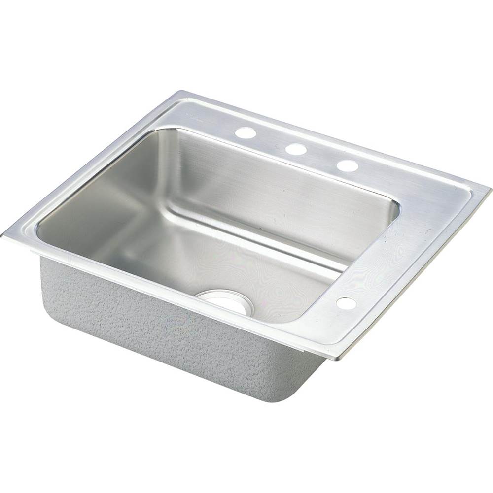 Elkay Lustertone Classic Stainless Steel 22'' x 19-1/2'' x 6-1/2'', Single Bowl Drop-in Classroom ADA Sink with Quick-clip