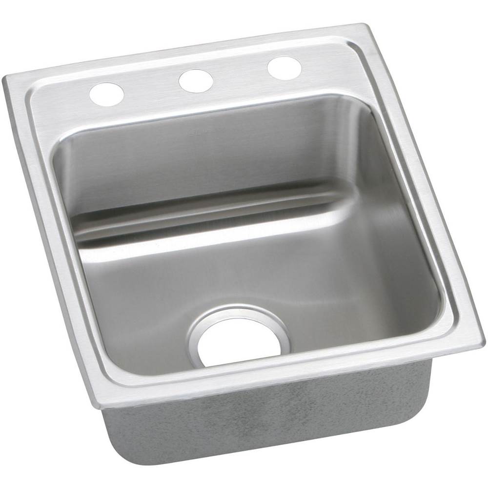 Elkay Lustertone Classic Stainless Steel 17'' x 20'' x 6'', MR2-Hole Single Bowl Drop-in ADA Sink with Quick-clip