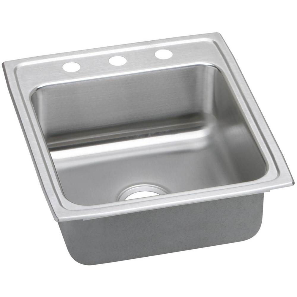 Elkay Lustertone Classic Stainless Steel 19-1/2'' x 22'' x 5-1/2'', MR2-Hole Single Bowl Drop-in ADA Sink with Quick-clip