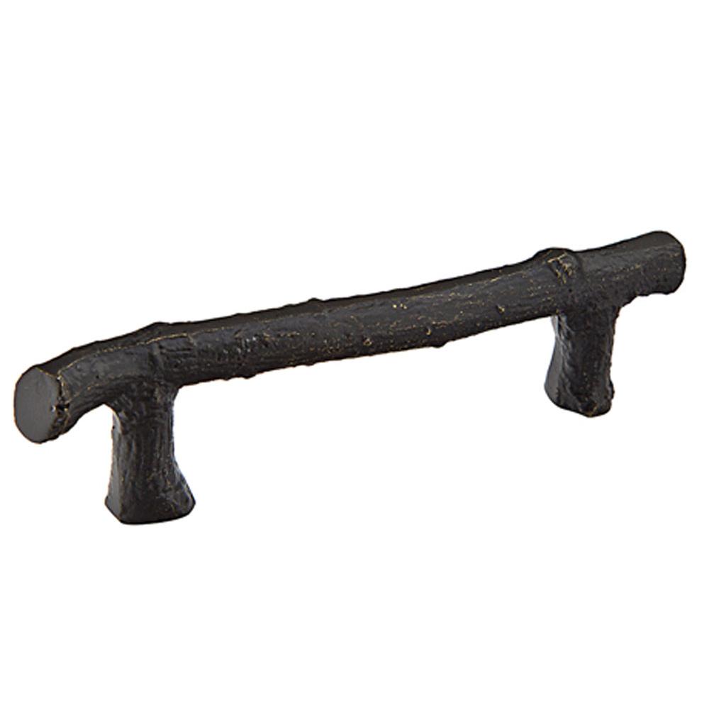Emtek Sandcast Bronze Twig Pull, 3'' C-C, FB