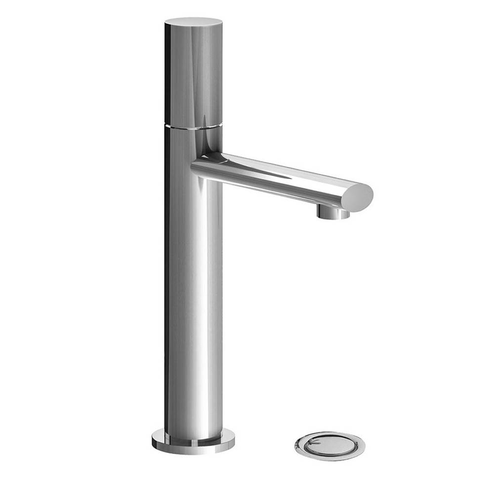 Franz Viegener Tall Vessel Height, Single Handle Luxury Lavatory Set, Plain Cylinder Handle, With Push-Down Pop-Up Drain Assembly (No Lift Rod)