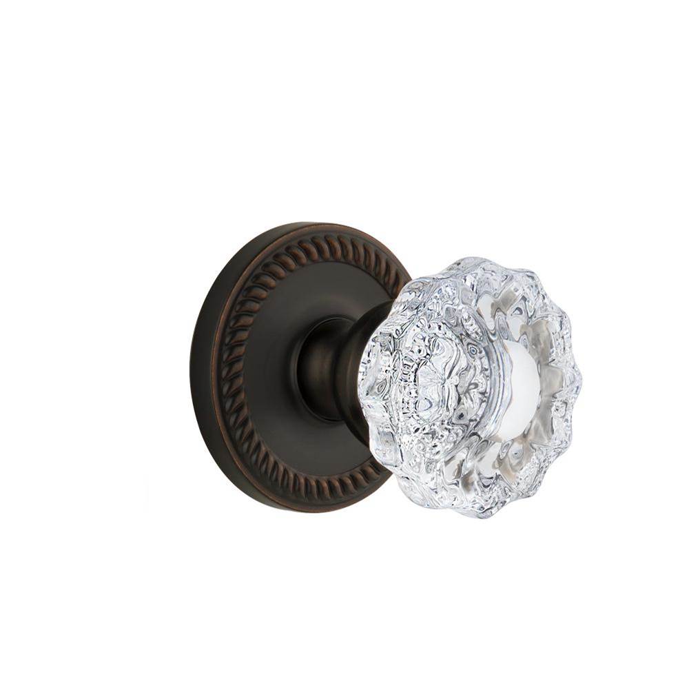 Grandeur Hardware Grandeur - Privacy Knob - Newport Rosette with Versailles Crystal Knob in Timeless Bronze