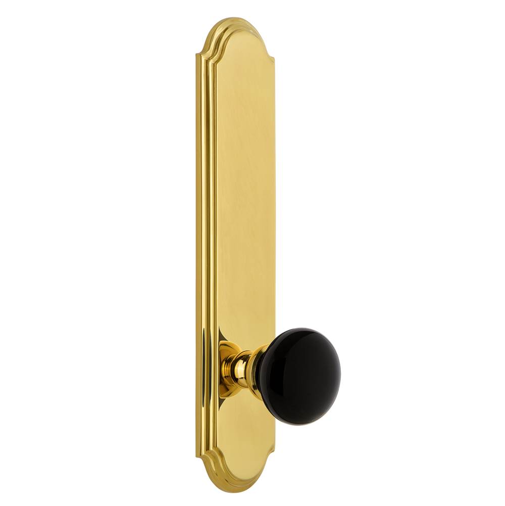 Grandeur Hardware Grandeur Arc Plate Double Dummy Tall Plate Coventry Knob in Lifetime Brass