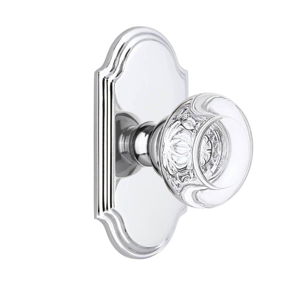Grandeur Hardware Arc Short Plate Double Dummy with Bordeaux Knob in Bright Chrome